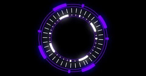 Technological animation of hud radial circular progress. Computer technolog.. Stockillustratie