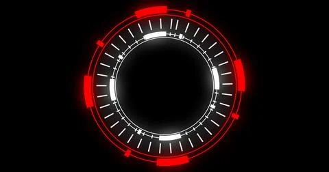 Technological animation of hud radial circular progress. Computer technolog.. Illustrazione stock