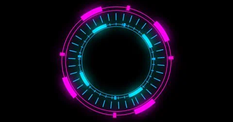 Technological animation of hud radial circular progress. Computer technolog.. Stockillustratie