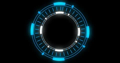 Technological animation of hud radial circular progress. Computer technolog.. Stockillustratie