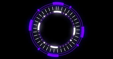 Technological animation of hud radial circular progress. Computer technolog.. Stockillustratie