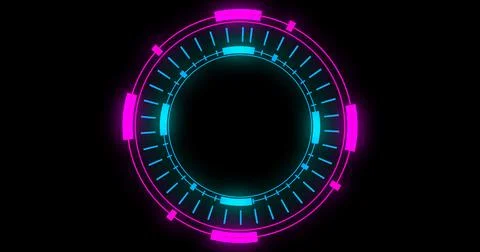 Technological animation of hud radial circular progress. Computer technolog.. Stockillustratie