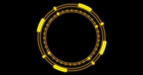 Technological animation of hud radial circular progress. Digital decoding o.. Illustrazione stock