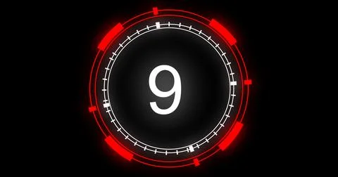 Technological animation of hud radial circular progress. Digital decoding o.. Illustrazione stock