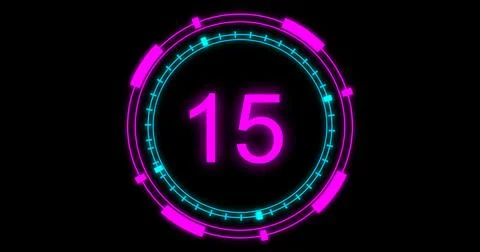 Technological animation of hud radial circular progress. Digital decoding o.. Illustrazione stock