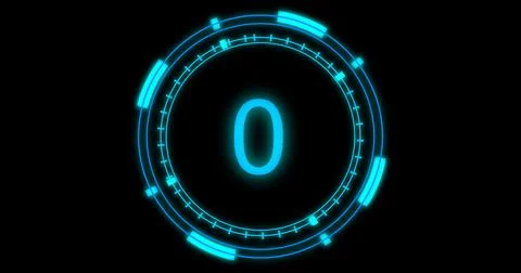 Technological animation of hud radial circular progress. Digital decoding o.. Illustrazione stock