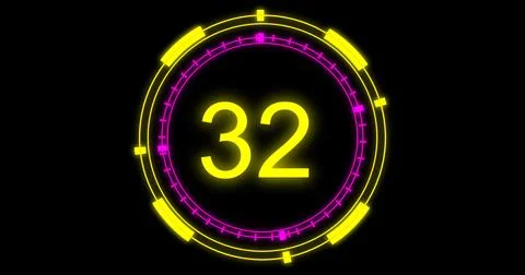 Technological animation of hud radial circular progress. Digital decoding o.. Illustrazione stock