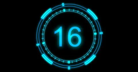 Technological animation of hud radial circular progress. Digital decoding o.. Stock Illustration