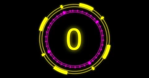 Technological animation of hud radial circular progress. Digital decoding o.. Illustrazione stock