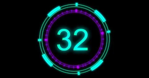 Technological animation of hud radial circular progress. Digital decoding o.. Illustrazione stock