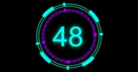 Technological animation of hud radial circular progress. Digital decoding o.. Illustrazione stock