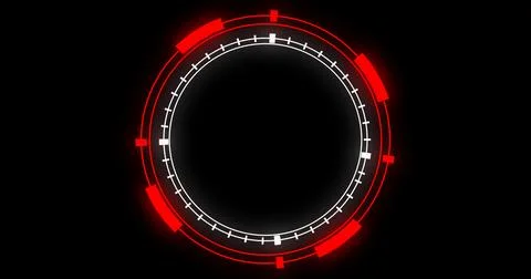 Technological animation of hud radial circular progress. Digital decoding o.. Illustrazione stock