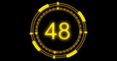 Technological animation of hud radial circular progress. Digital decoding o.. Illustrazione stock