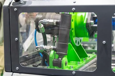Technological assembly in industrial workshop, showcasing intricate mechani.. Stock Photos