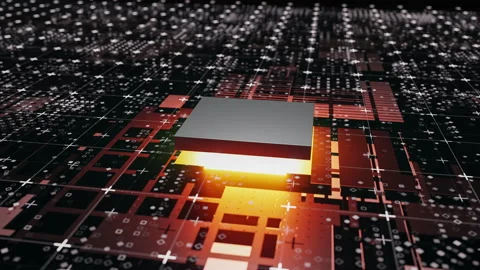 Technological background from an abstract microcircuit and an microprocessor Stock Footage 141179794