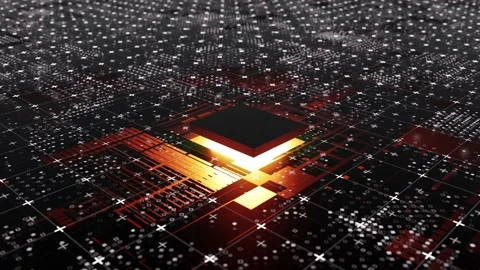 Technological background from an abstract microcircuit and an microprocessor Stock Footage 142346285