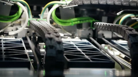 Technological background with automatic production machine. Video stock 152854913