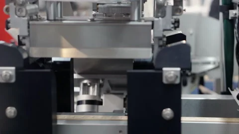 Technological background with automatic production machine. Stock Footage 170352096