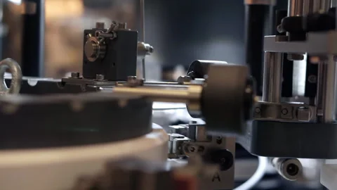 Technological background with automatic production machine. Stock Footage 170352456