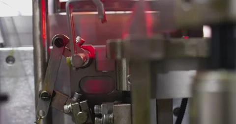 Technological background with automatic production machine. Stock Footage 316609158