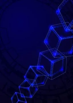 Technological background with blockchain concept. Stock Illustration