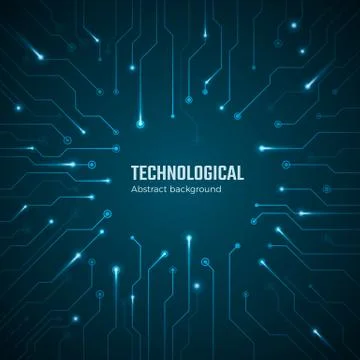 Technological background. Blue circuit board concept. Circuit scheme texture. Stock Illustration