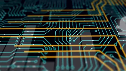 Technological background with changing symbols of binary code from digits 1 and Stock Footage 96106599