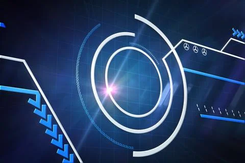 Technological background with circle and lines Stock Photos