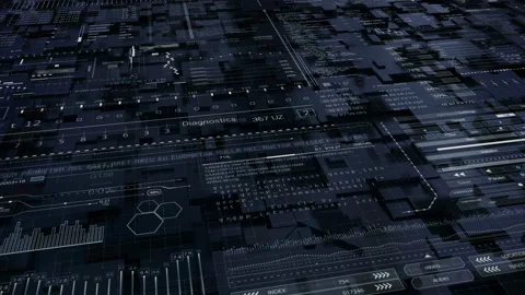 Technological background digital HUD Sci Fi elements.2D GFX and 3D generated Stock Footage 168364344