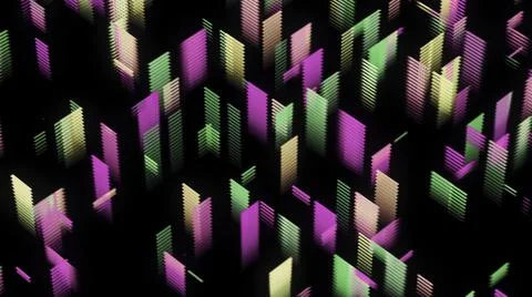 Technological background with fast motion of colorful rectangles. Animation Stock Illustration