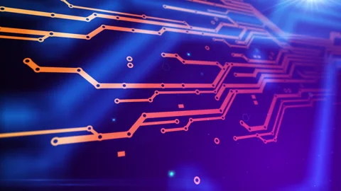 Technological background with graphic elements of the interface and computer  Stock Footage 191919483