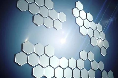 Technological background with hexagons Stock Photos