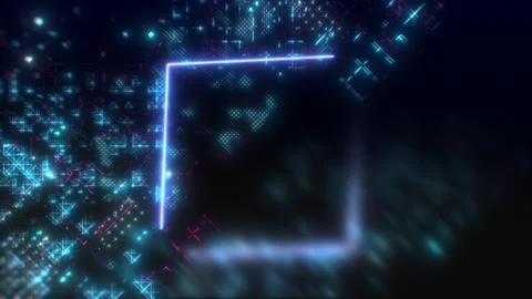 Technological background illustration. Computer data field concept. 스톡 일러스트