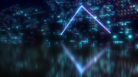 Technological background illustration. Computer data field concept. 스톡 일러스트