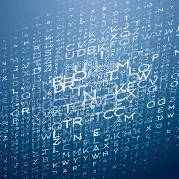 Technological Background with Letters in Perspective. Stock Illustration