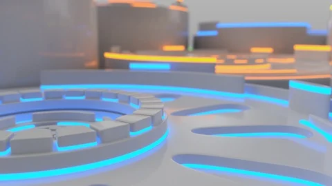 Technological background loop with colorful glowing lines Stock Footage 126622566