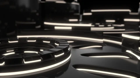 Technological background loop with white glowing lines Stock Footage 110400260