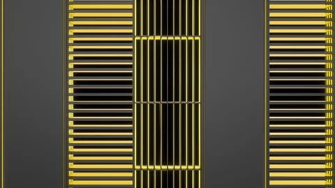 Technological background loop with yellow glowing lines Stock Footage 109192923