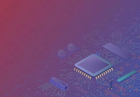 Technological background with a motherboard. Stock Illustration