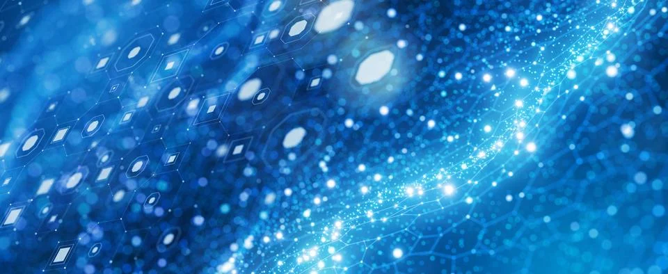 Technological background. Neuro interface. Neuron. Network structure backgr.. Illustrazione stock