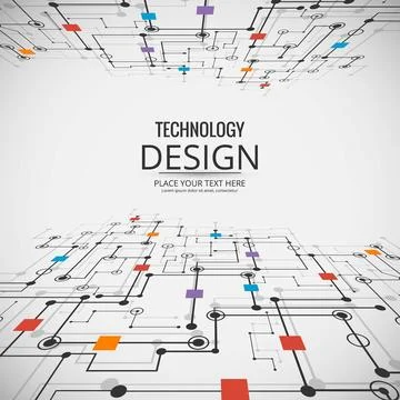 Technological-background-perspective Stock Illustration