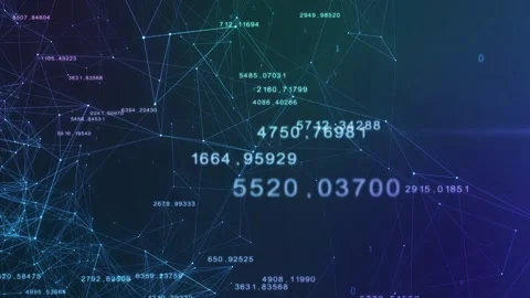 Technological background of plexus of numbers and 2d elements, lines and dots Stock Footage 152300021