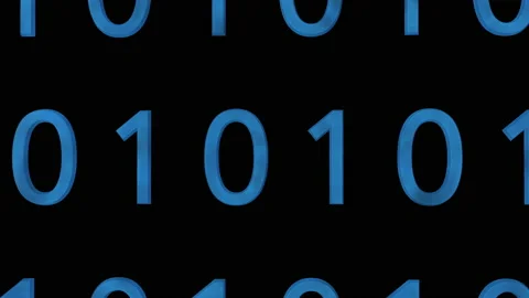 Technological background. Representation of binary code. Blue binary digits 1 Stock Footage 153065467