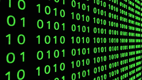 Technological background. Representation of binary code. Green binary digits Video stock 153065583