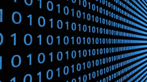 Technological background. Representation of binary code. Blue binary digits 1 Stock Footage 153065780