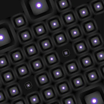 Technological background of rounded square elements. Foto stock