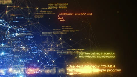 Technological Background Seamless. Beautiful Global Digital Network with Writing Stock Footage 155303528