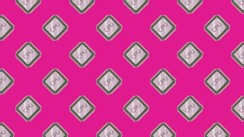 Technological background showing a continuous stream of CPU icons. Stock Footage 325719800