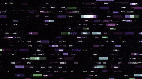 Technological background with slow motion of rectangles surrounded by numeric 스톡 일러스트