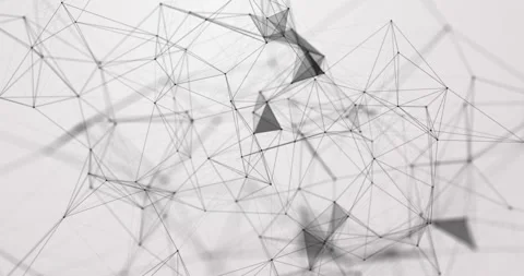 Technological Background with Transforming Triangles and Plexus Lines. Video stock 162224110